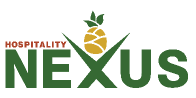 Hospitality Nexus logo: green NEXUS wordmark with orange 'HOSPITALITY' and a stylized pineapple icon above.